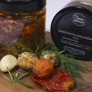 Kulki serowe w oleju z czosnkiem, ziołami i suszonymi pomidorami, 200ml